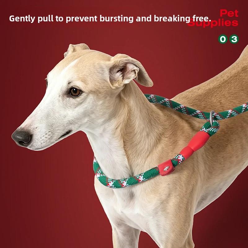 Portugal National Team Theme Pet Leash Adjustable Nylon Slip P Chain Dog Collar Traction Rope for Medium Large Puppy Dogs
