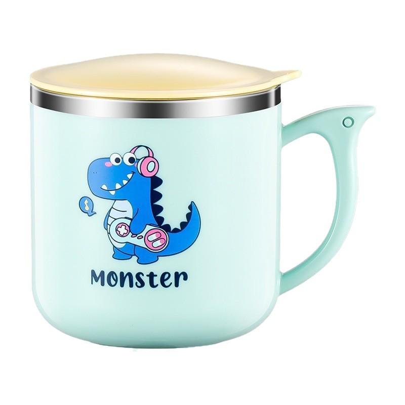 304 Stainless Steel Leak-Proof Insulated Kids' Water Cup with Lid and Cartoon Design