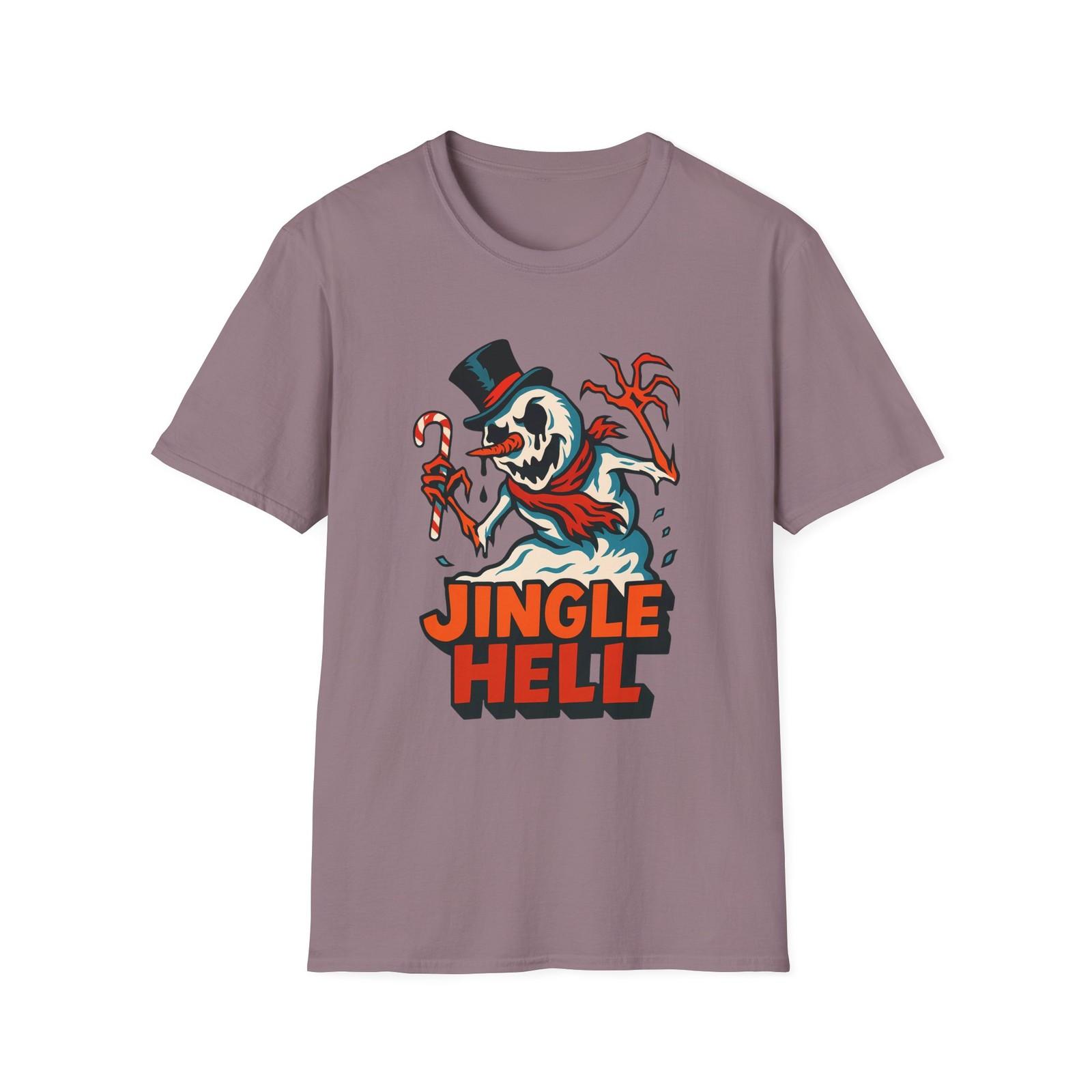 Unisex Softstyle T-Shirt Mens Womens Tees Top Grotesque Melting Snowman Holiday Horror Christmas L