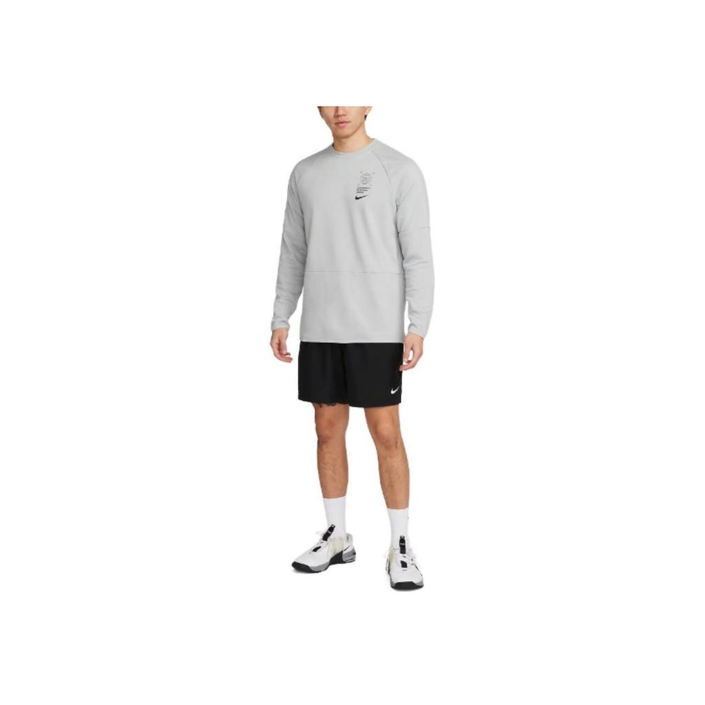 Nike Loose Fit Letter Print Crew Neck Long Sleeve T-Shirt Men Tops Gray DV9828-077