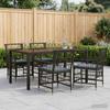 Outdoor Dining Set 5 Pcs Black Poly Rattan