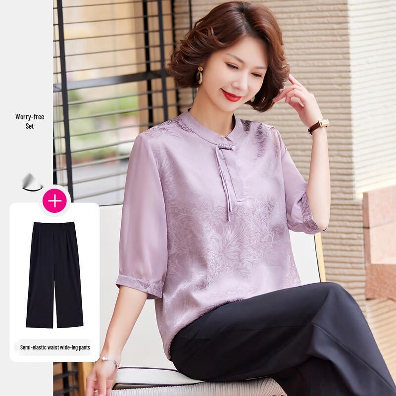 

Paosite New Chinese Style Women s Summer Set 4XL