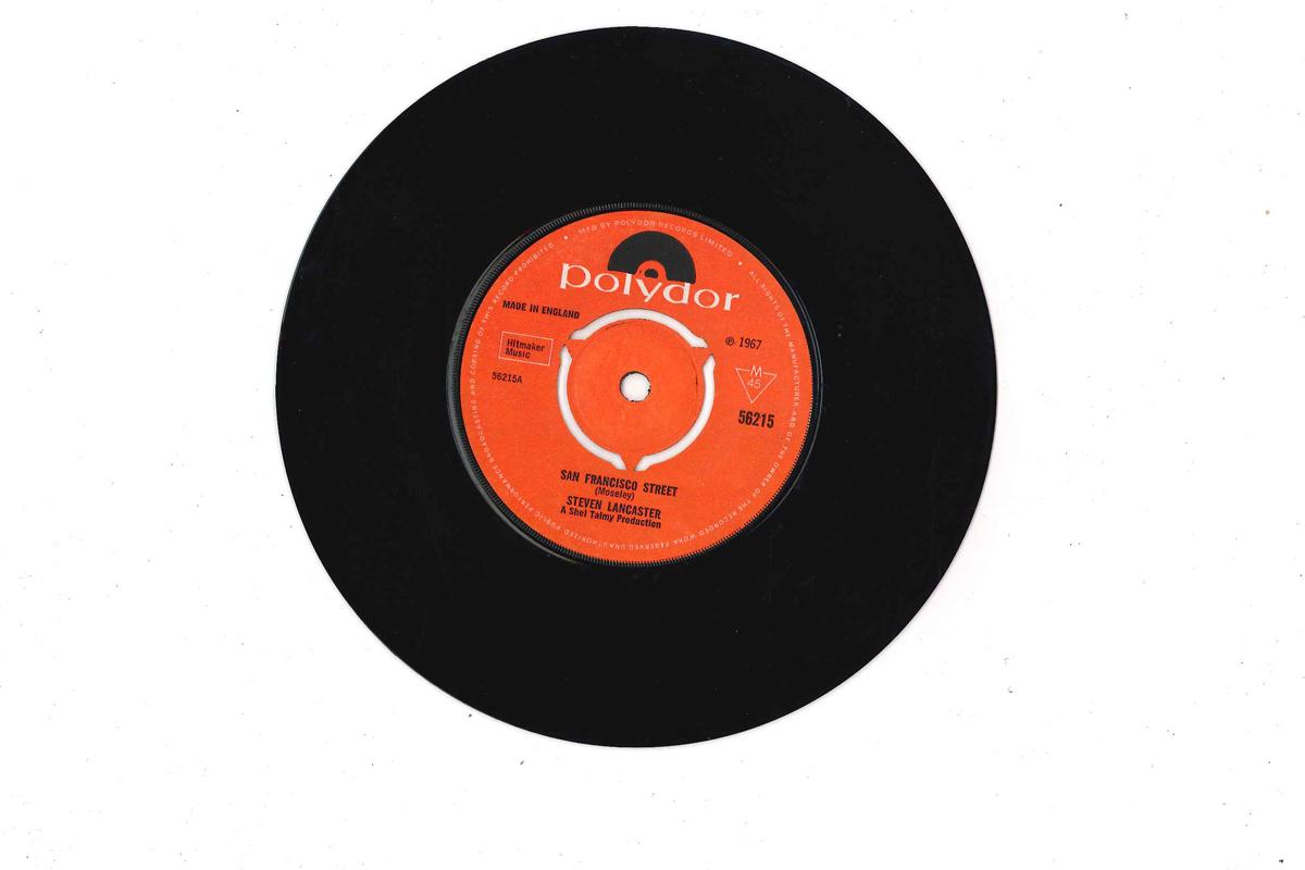 

7inch Record STEVEN LANCASTER - San Francisco Street 56125 POLYDOR 1967 UK Pop Used