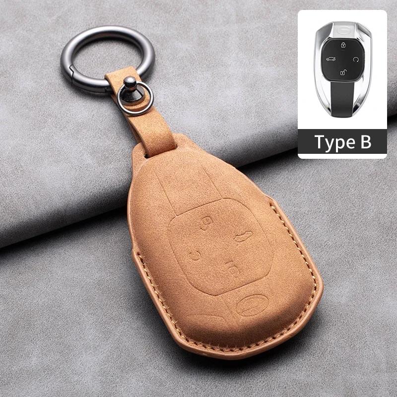 Leather Car Remote Key Case Cover for GAC Trumpchi GS4 GM8 GA3 GA6 SGS7 GA4 GS5 GS3 Legend GS8 Keychain Accessories