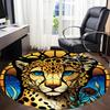 1PCCheetah StainedGlass Office Round Area Rug,  Mat Suitable For Office, Under Office Chairs Bedroom Living Room Home Decor, Room Deco
