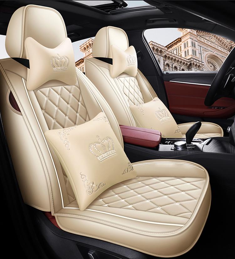 Dr. Jie European Style Full Leather Car Seat Cover - All-Season, Wear-Resistant, Universal Fit
