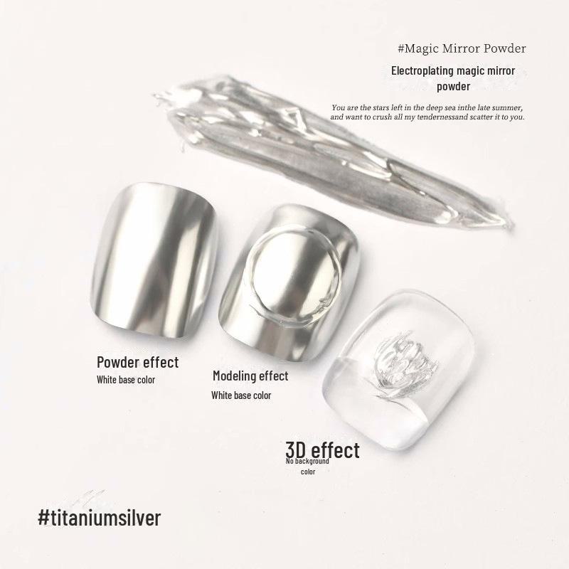 

Волшебная Зеркальная Пудра для Ногтей: Суперяркий 3D-аксессуар для ногтей цвета шампанского, золота и серебра.