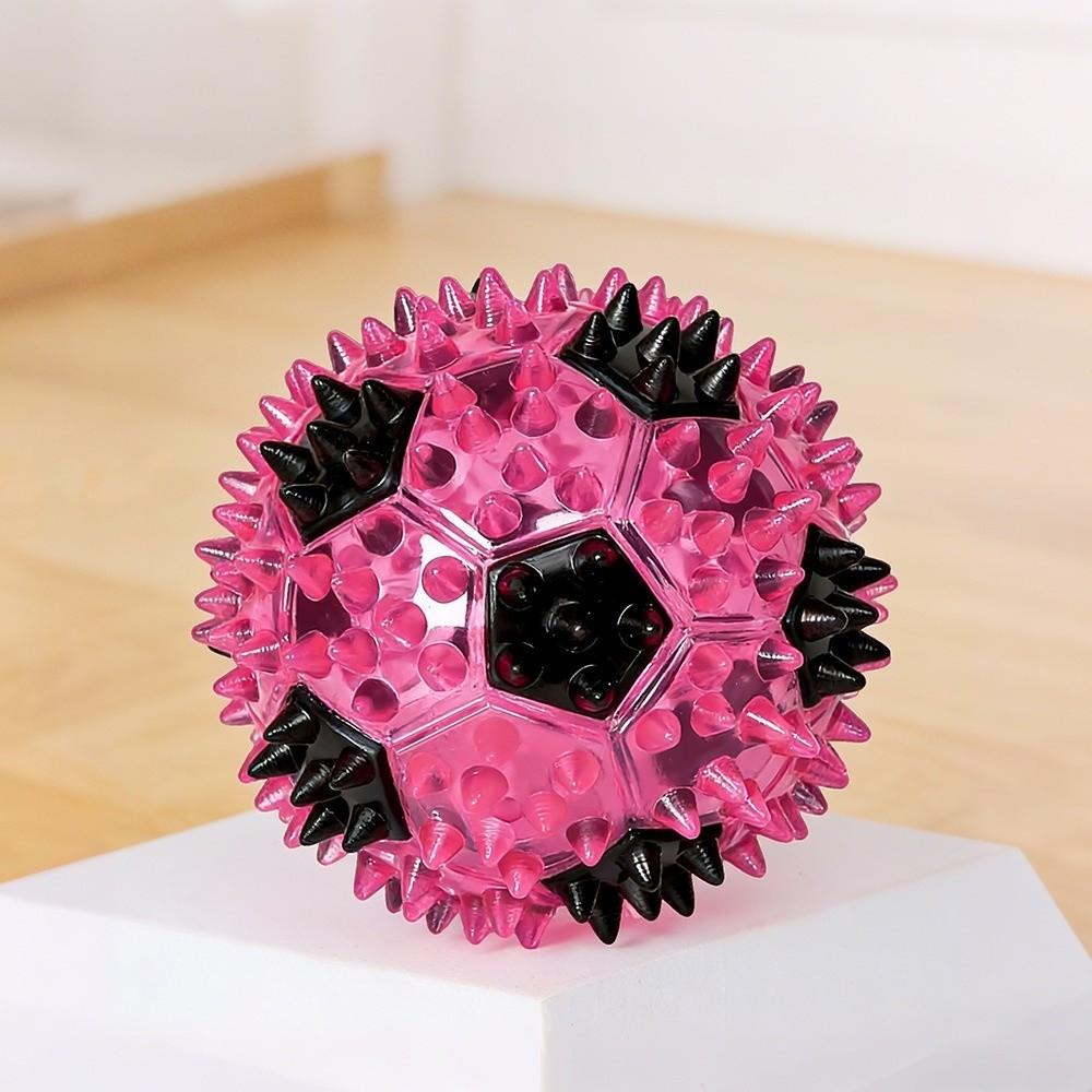 Bite Resistant Squeaky Dog Toy Colorful Spiky Massage Ball Indoor Entertainment
