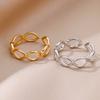 Stainless Steel Rings for Women Gold Plated Adjustable Couple Ring New In Accessories Aesthetic Waterproof Zircon Anillos Mujer
