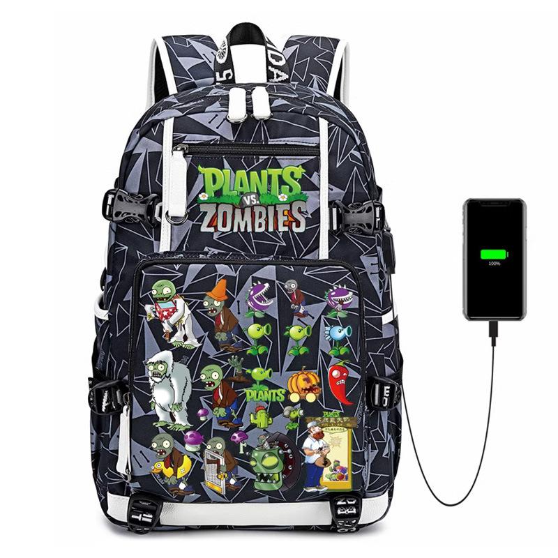 Plants vs. Zombies Backpack for Kids Boys Grades 3-6 Waterproof Lightweight Spinal Protection School Bag