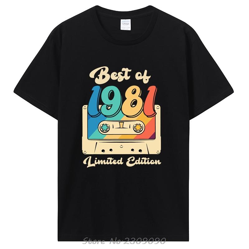 

Retro Best of 1981 Cassette Tape 41th Birthday Decorations T-Shirt 80s Vintage Tee 41 Years Old Outfit Dad Best Seller t shirt S разноцветный