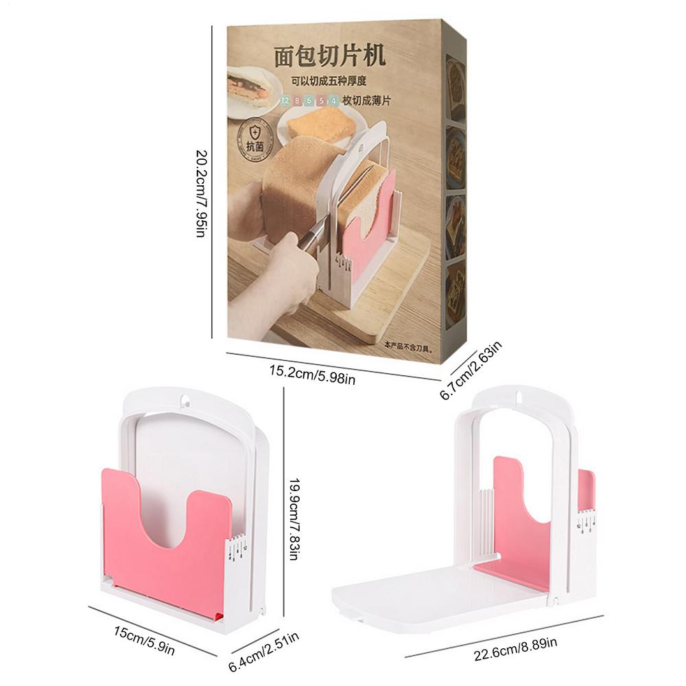 Bread Slicer Adjustable Toast Loaf Slicing Machine Foldable Plastic Bread Cutting Guide Tools For Homemade Bread Kitchen Baking