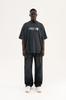 Men's Oversized T-shirt with 'Aurate' Print and Machinist Distressed Effect – Black S