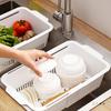 Retractable Kitchen Sink Basket for Vegetable Washing and Utensil Storage
