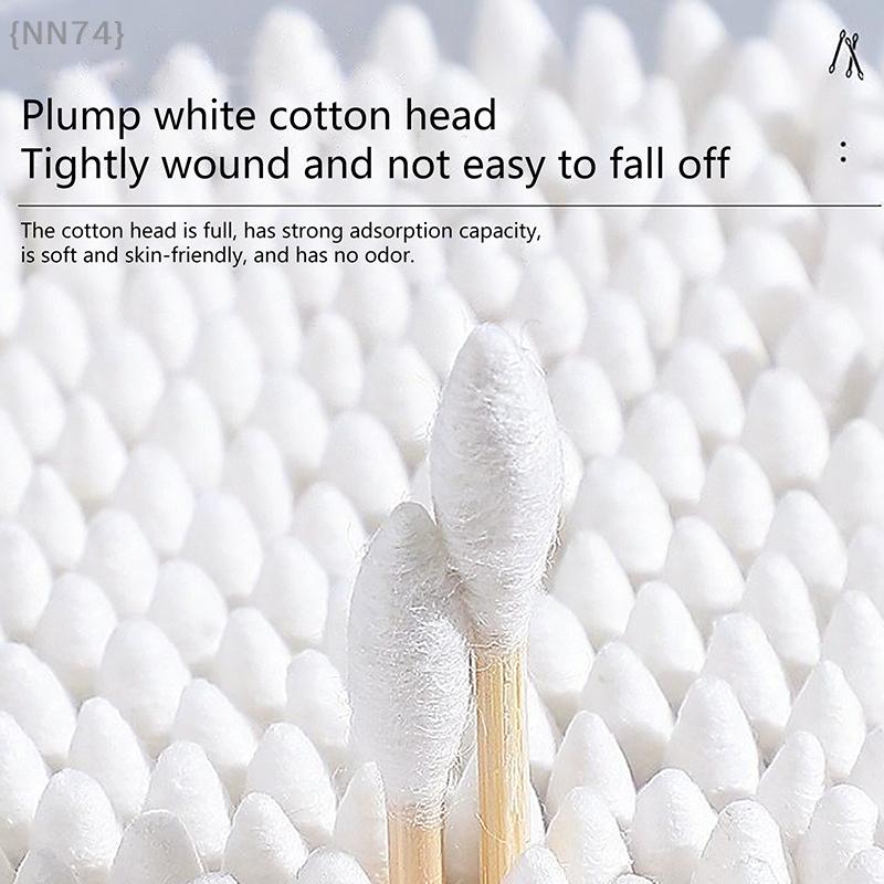 500pcs Boxed Disposable Cosmetic Cotton Double Head Cotton Swab Women Makeup Cotton Buds For Wood Sticks Nose Ears Cleaning Tool