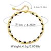 Women 18k Gold Plated Copper Double Layer Anklet With Black Acrylic Bead Extender Design