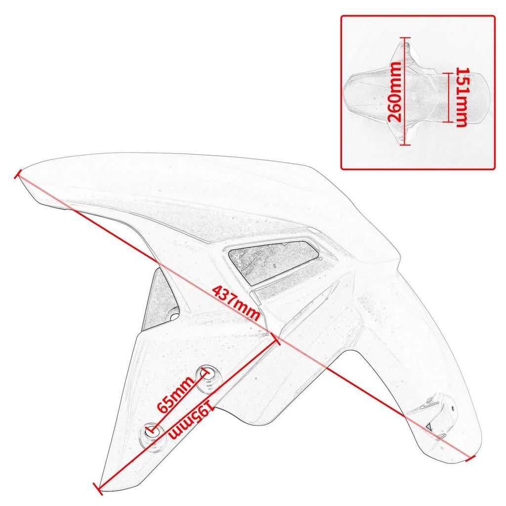 Kawasaki Z900 17-24 Front Fender Mudguard Splash Guard (Modified)