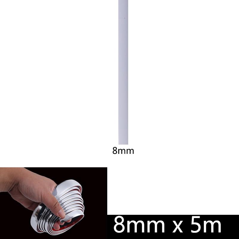 3M/5M Chrome Moulding Trim Car Door Protector Stickers Strip Bumper Grill Car Anti-Collision Tape Door Edge Guard Plate