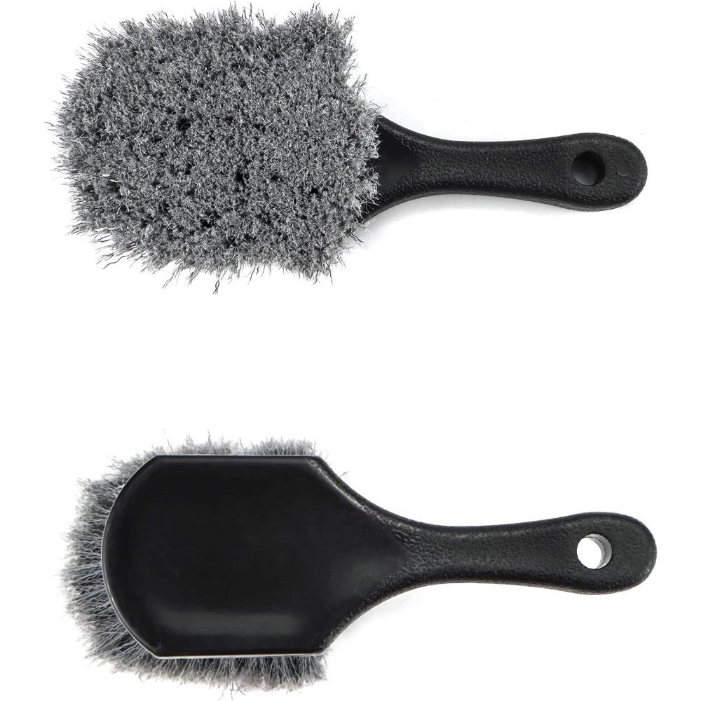 Short Handle Tire and Wheel Brush for Car Rim, Soft Bristles for Gentle Washing, Efficiently Cleans Tires