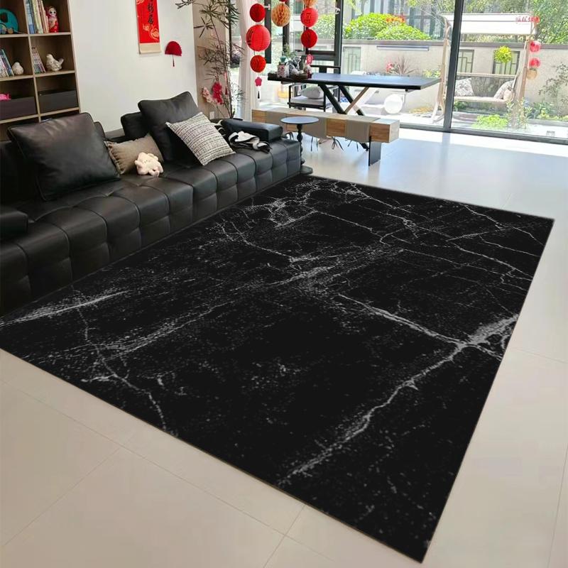 

Черно-белый абстрактный ковер с коротким ворсом в скандинавском стиле для гостиной, спальни, легкая роскошь, чувство искусства 160X200CM 5.3X6.6FT