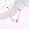 1 Pair Women Drop Earrings Long Tassel Waterdrop Pendant Polished Solid Color Lightweight Hanging Prom Party Wedding Dangle Earrings