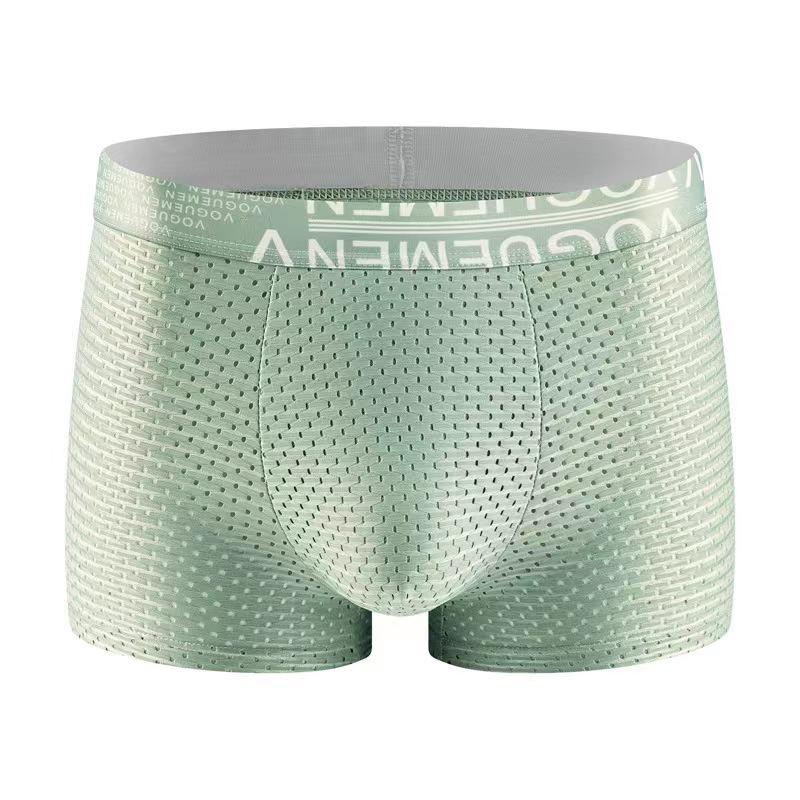 6pcs Men's Ice Silk Underwear Mesh Four Corner Shorts Summer Thin Breathable Large Flat Corner Shorts Boxer Brief