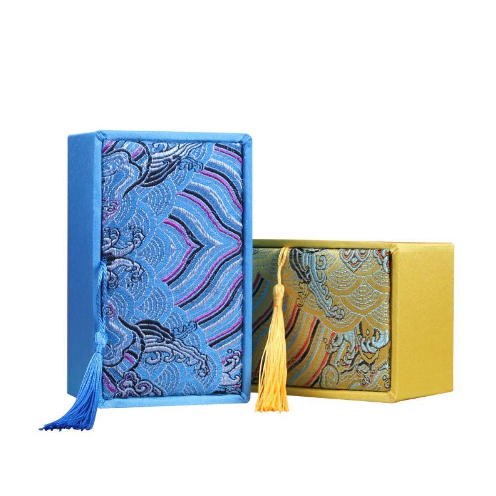 High-End Silk Jewelry Box with Tassels Bracelet Box  For Wedding Travel Souvenir Gifts