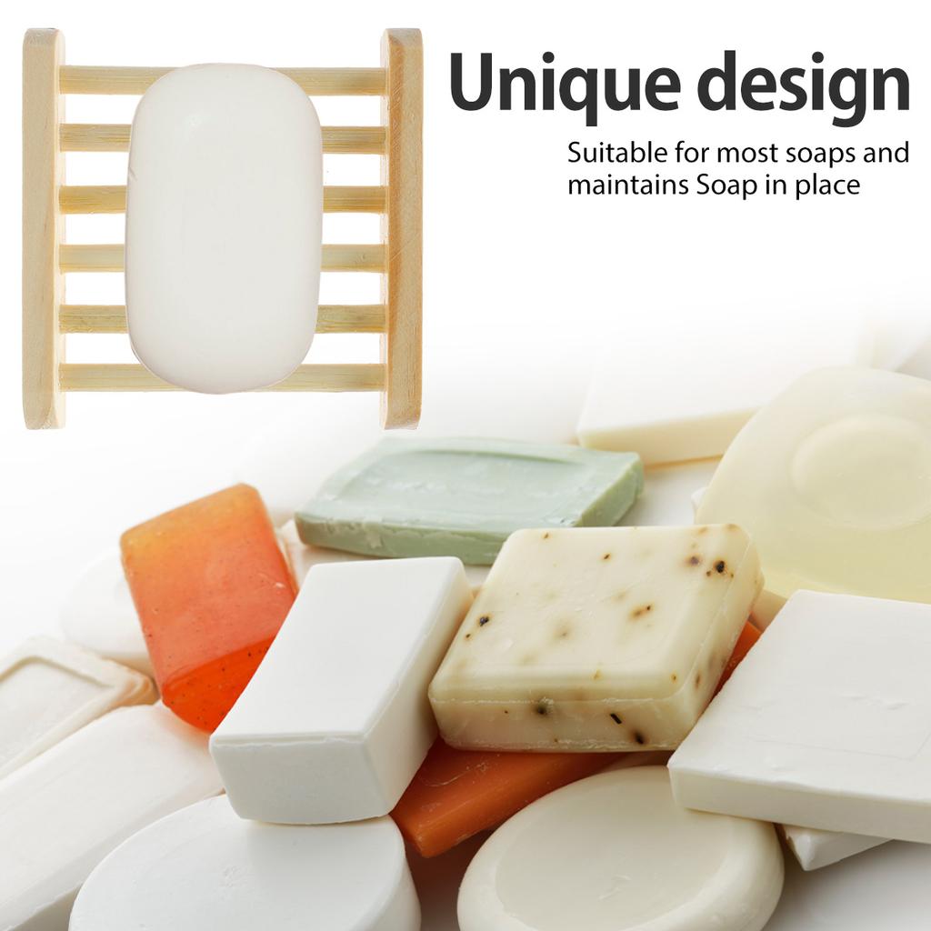 10/20/30Pcs Natural Bamboo Soap Box Dishes Bath Soap Holder Wooden Case Tray Mildew Resistant Drain Bathroom Washroom Accessory