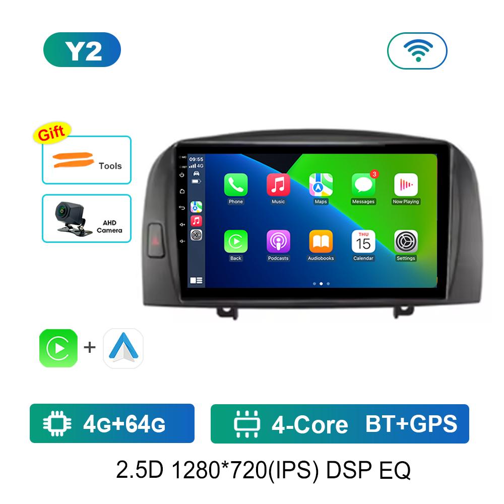 Android OS 9'' for Hyundai SONATA NF 2004 - 2008 GPS Navi Bluetooth Car Radio Video Multimedia Player WiFi Carplay 4G Auto Tools