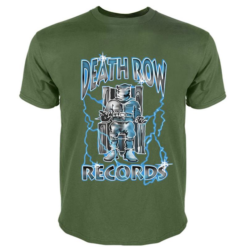 Death Row Records Airbrush Tee Slim Fit Male Summer Tee Top Brand Cotton T-shirt Drop Shipping