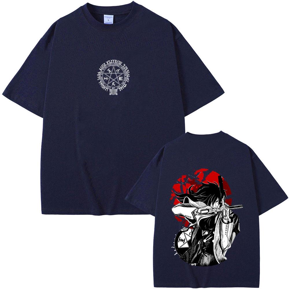 Anime Hellsing Yumie Takagi Graphic Tshirt Vampire Alucard Merch T Shirts Unisex Women Gothic Unisexga Oversized Short Sleeve Tshirt