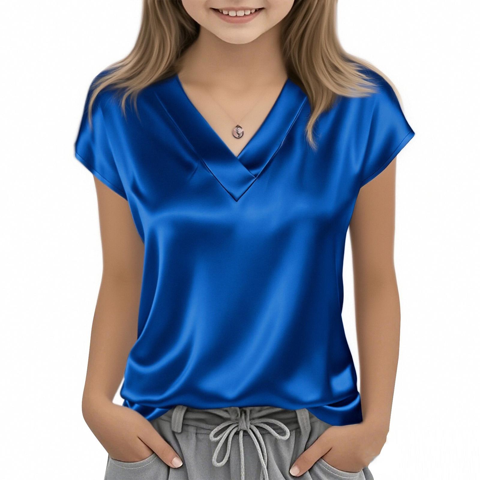 

Boys Girls Children s Loose Shirt Tops 140 синій