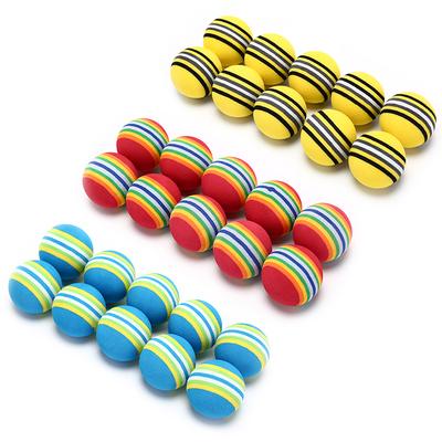 10Pcs Rainbow Stripe Foam Sponge Golf Balls Swing Practice Training Aids