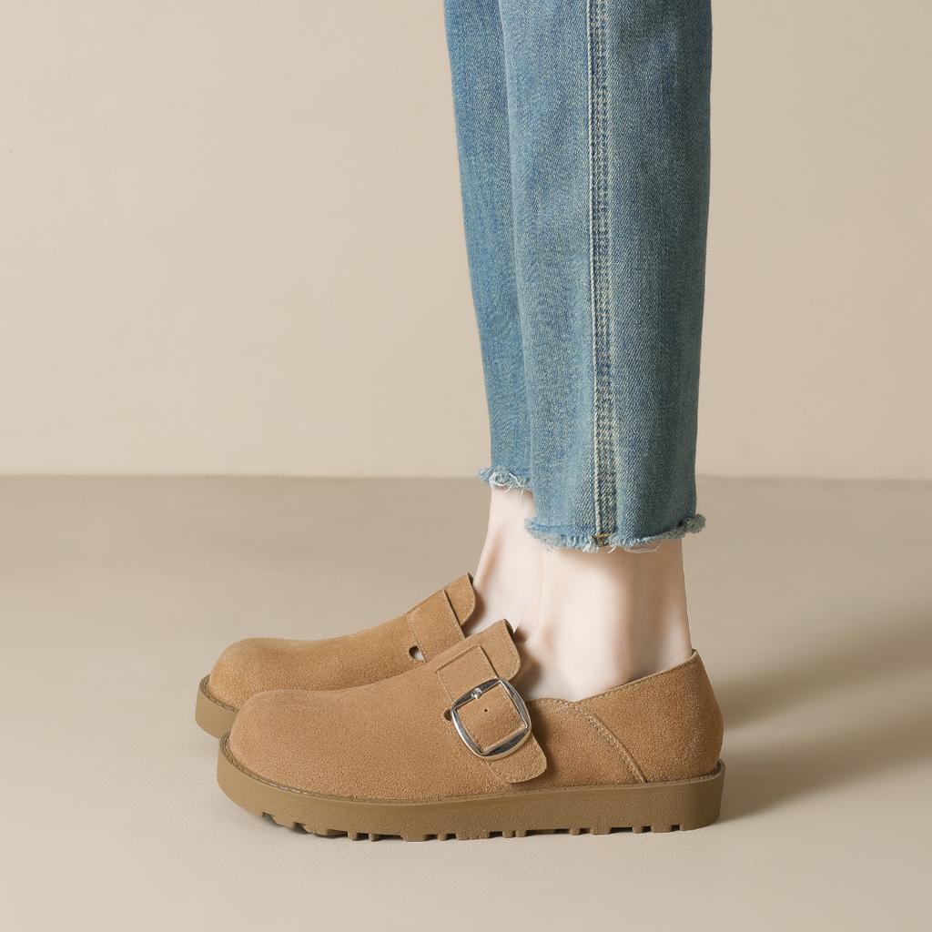 Genuine leather women's thick-soled new spring soft-soled all-inclusive single shoes women