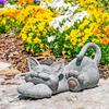 Whimsical Cat Sculpture Lounging Garden Art Statue Outdoor&Indoor Ornament Decor
