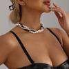 Ins luz de lujo estilo Spice Girl cadena de clavícula de perla de imitación barroca tendencia de personalidad collar multicapa