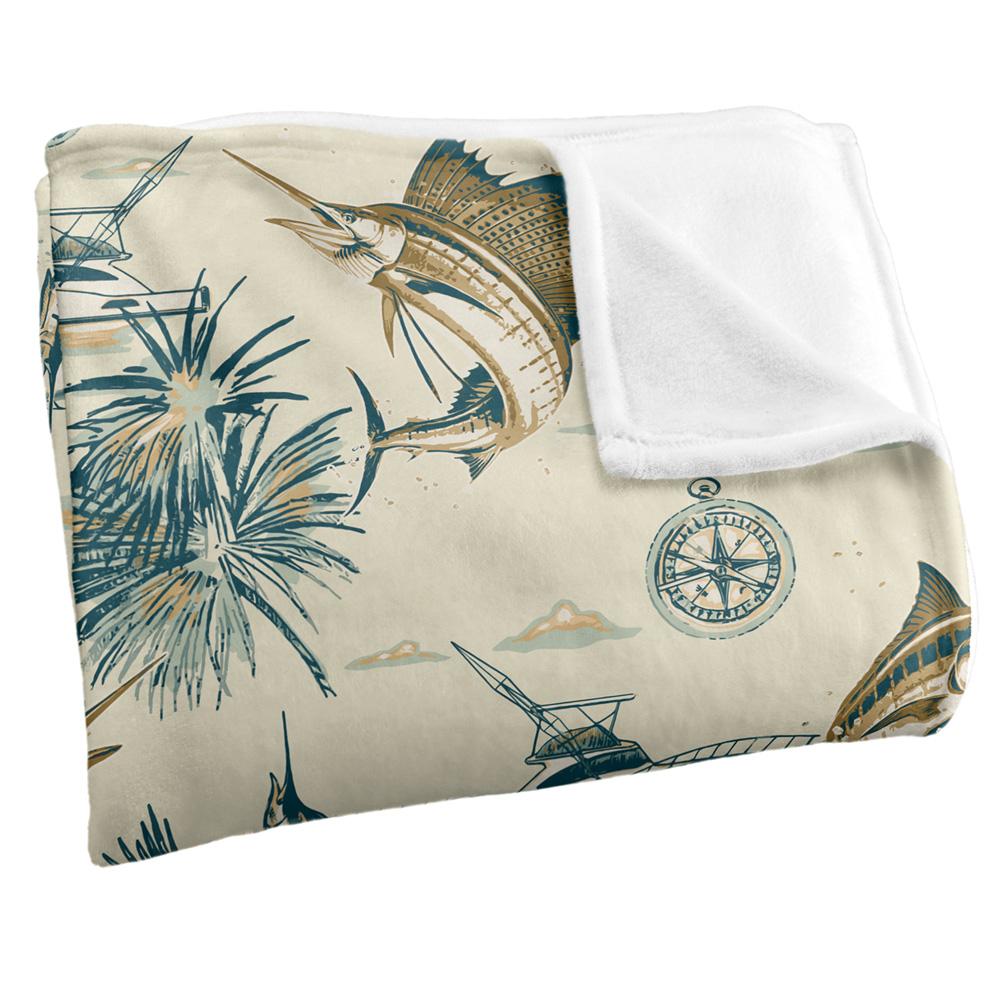 JQ Licensing Jl-Jp-Jq 2 Silky Tiki Flower Fishing Supersoft Blanket