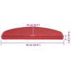 Step Mats 20 pcs. 65 x 24 x 4 cm Red Semi Circular Large