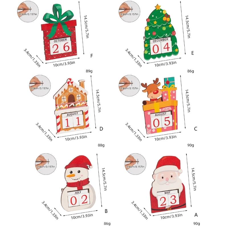 Christmas Calendar Wood Design Festival Table Decoration Countdown Calendar with Numbered Days