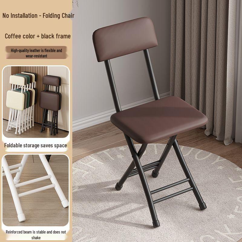 Folding Office & Leisure Chair with Backrest - Computer, Home, Training & Portable Stool