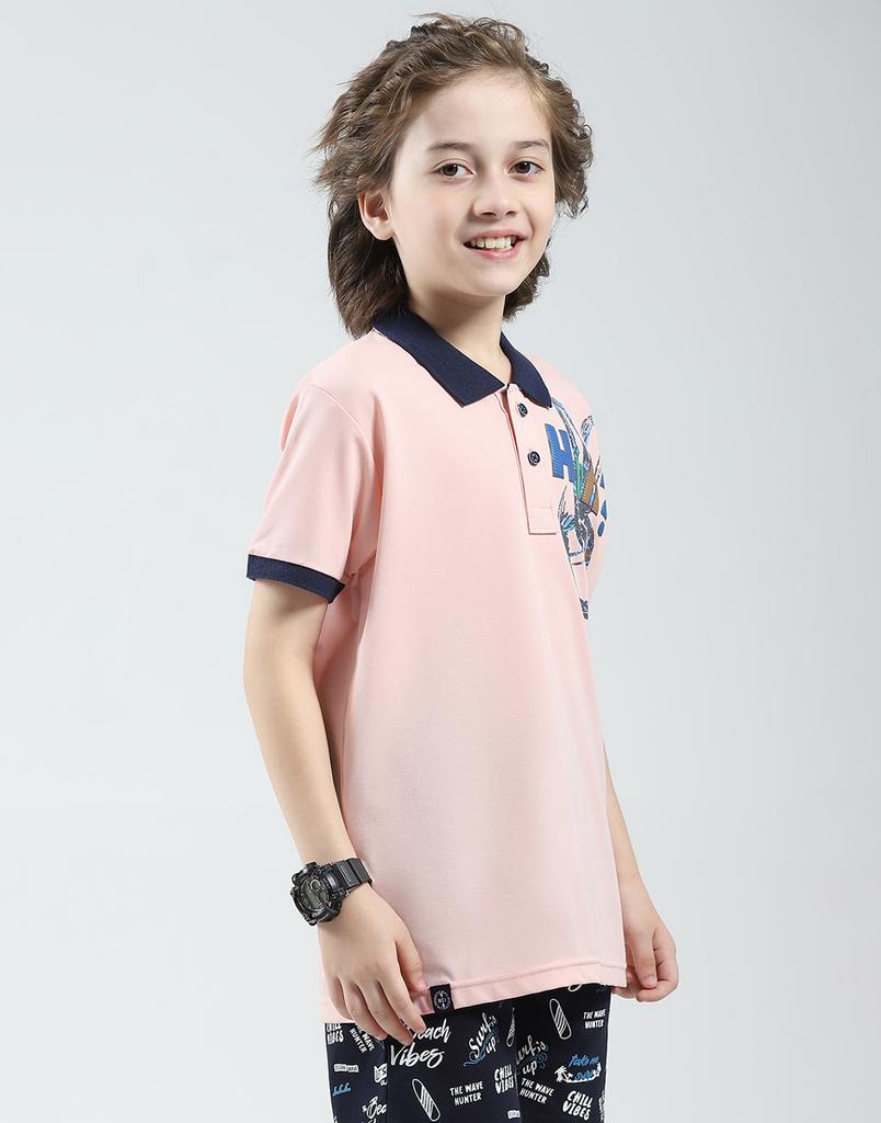 Monte Carlo Boys Printed Collar Neck Tshirt