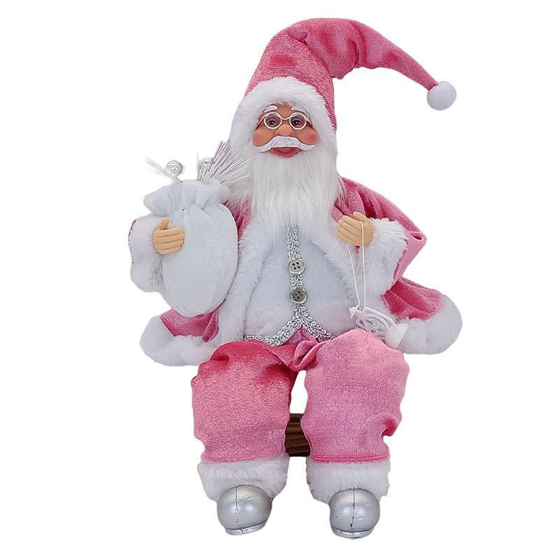 Santa Claus Seated Figurine Christmas Scene Doll Decorations Holiday Gift