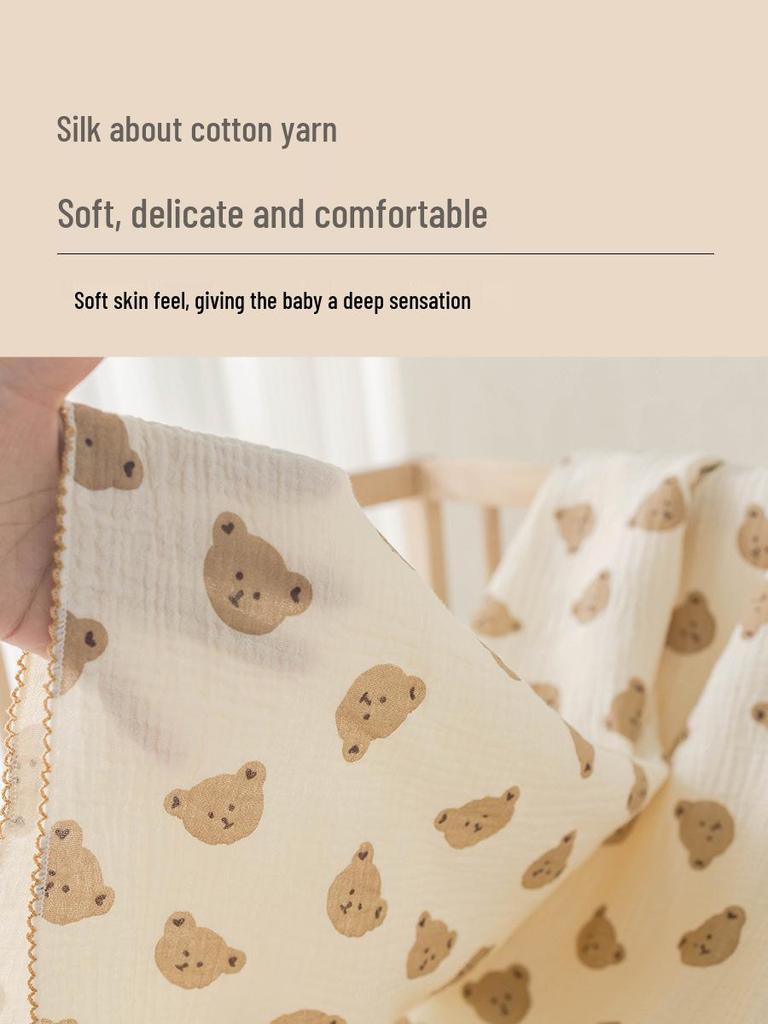 Double-Layer Cotton Gauze Baby Swaddle & Bath Towel Blanket