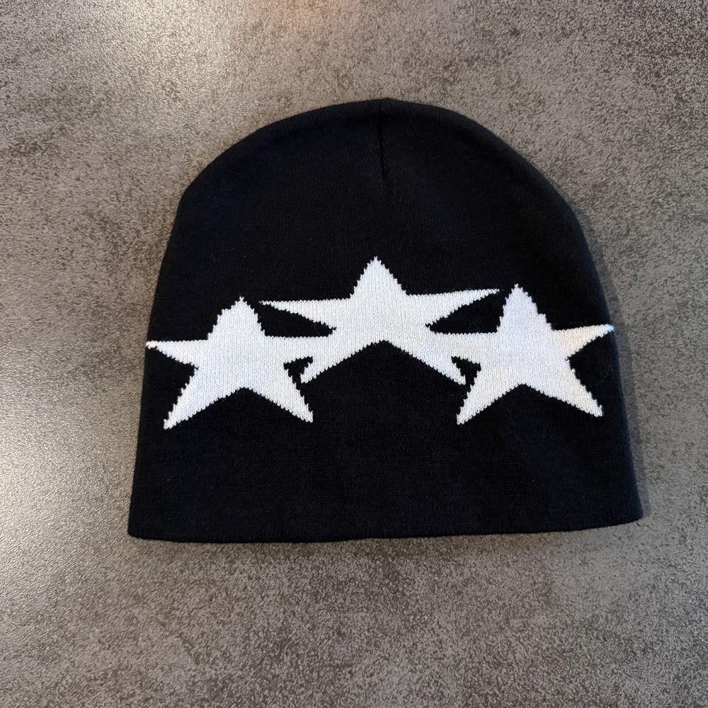 Pullover Style Warm Knit Hat Windproof Pentagram Beanie Hat Niche Beanies  Skating Camping Hiking