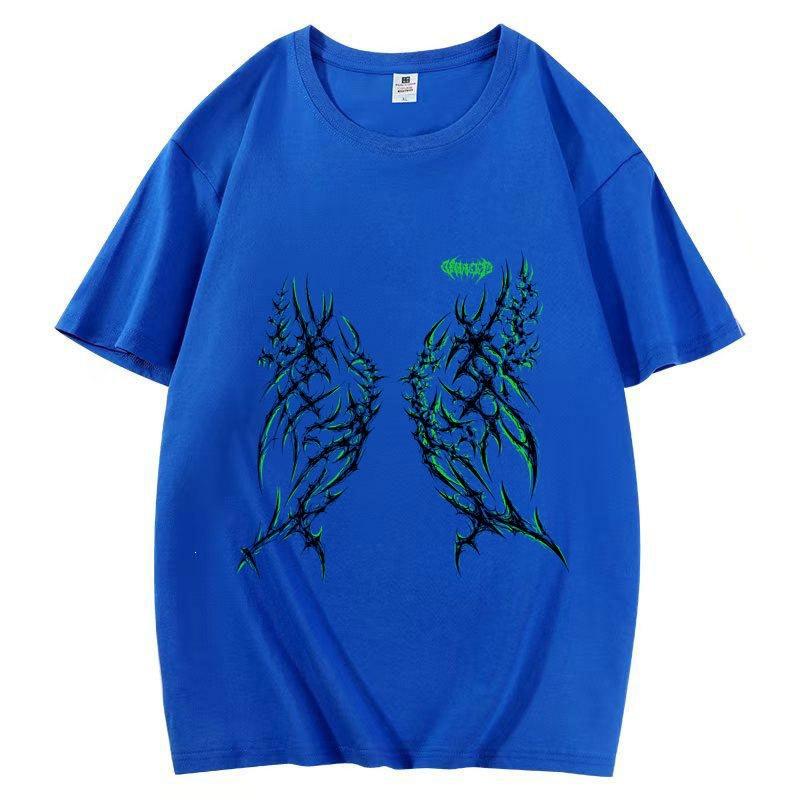 Summer New Cotton Short Sleeve T-Shirt Gothic Casual Fashion Couple Tops For Men Women