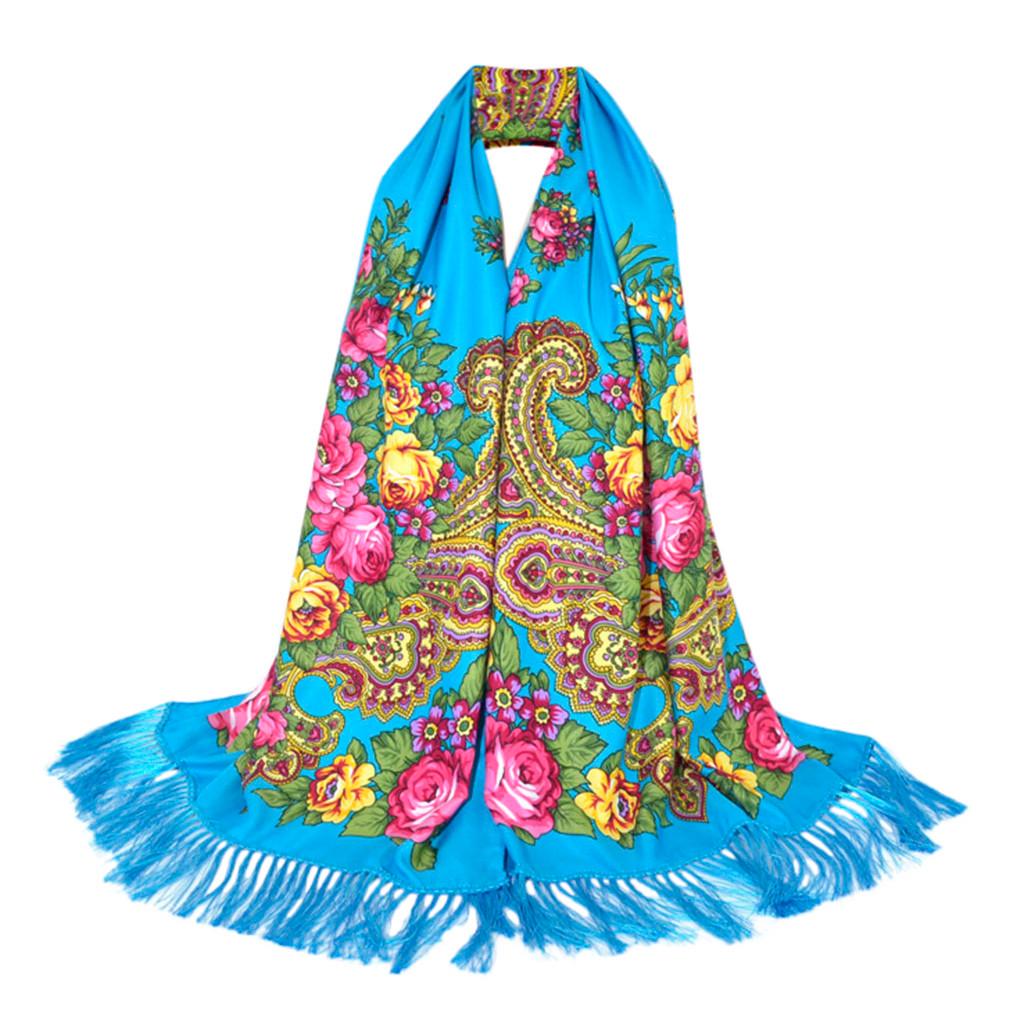 Women Lady -Custom Print Tie Tassel Square Scarf Wrap Shawl Travel Scarve