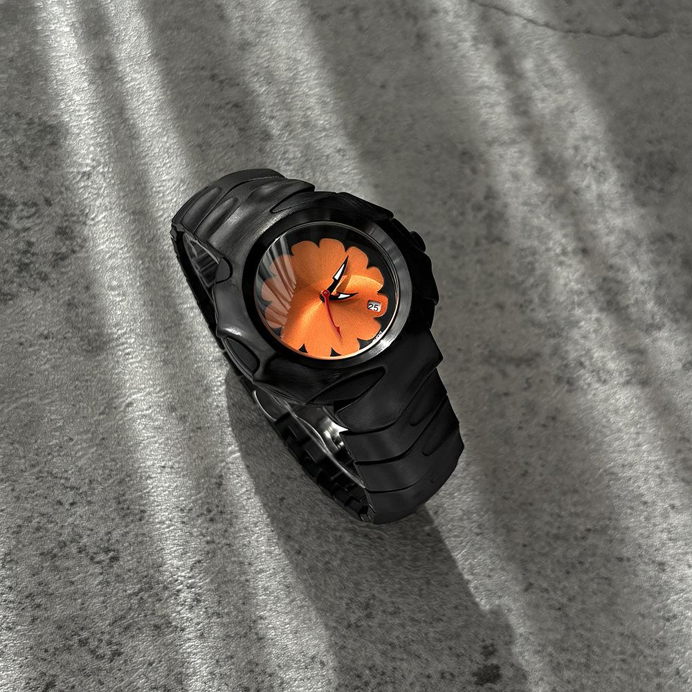 Dpecial Blade Red Quartz Watch Men Y2k Design Personalize High Quality Creative Black Medieval Old Steel Unique Men AAA Clock