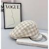 New spring and summer hats women's plaid forward cotton splicing painter hats hot summer cotton hats
