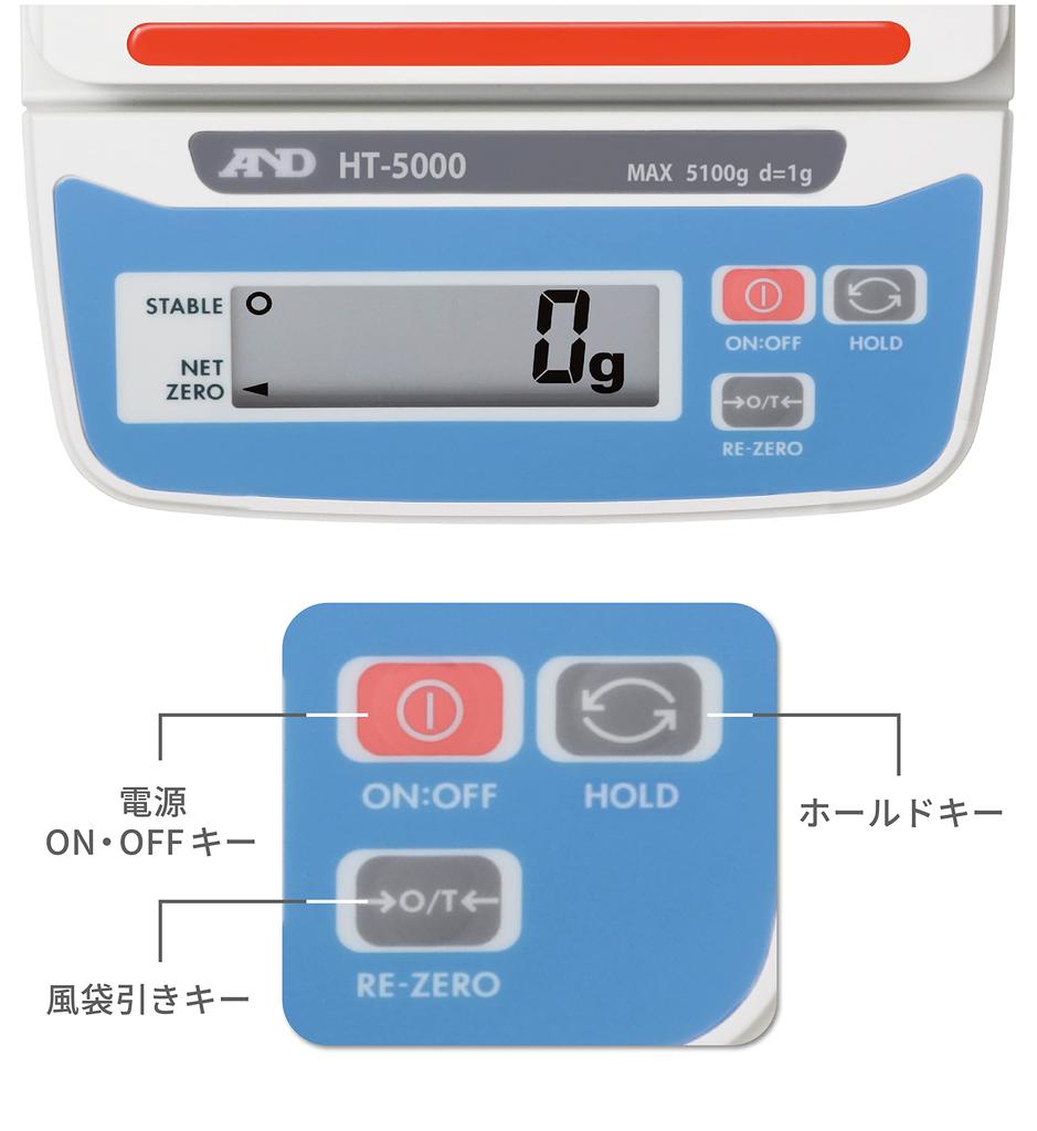 Digital Scale 5100g Minimum 1g Pan No A&D HT-5000 <Capacity display dimensions 132(W)130(D)mm certification>