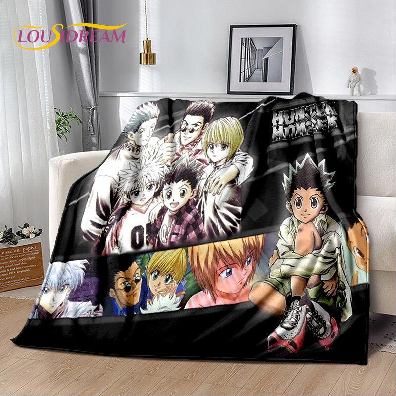Anime Hunter×Hunter HxH Cartoon puha plüss takaró, flanel takaró kidobó takaró nappaliba hálószoba ágy kanapé piknik huzat